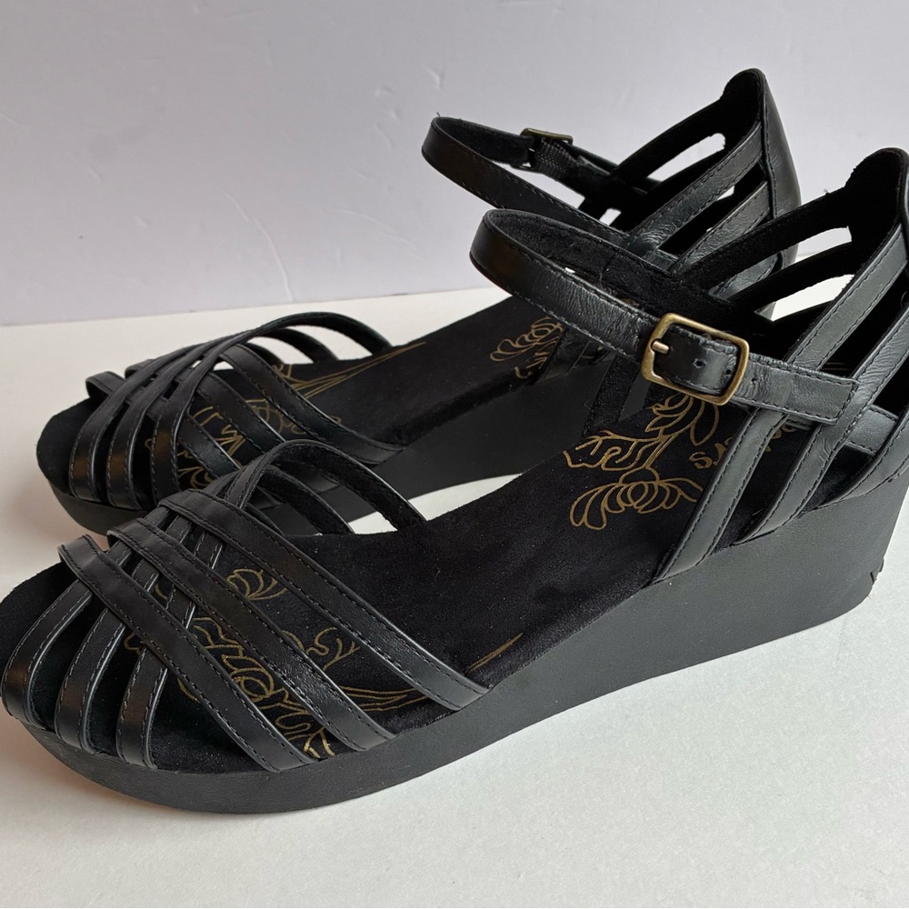 Skechers Women’s Orchard Blossom Wedge Sandals Heels Strappy Black Size 9 - Picture 5 of 9